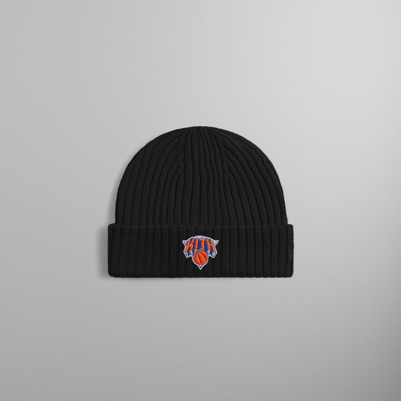 Kith for the New York Knicks Logo Beanie in Black Knit Hat Cap